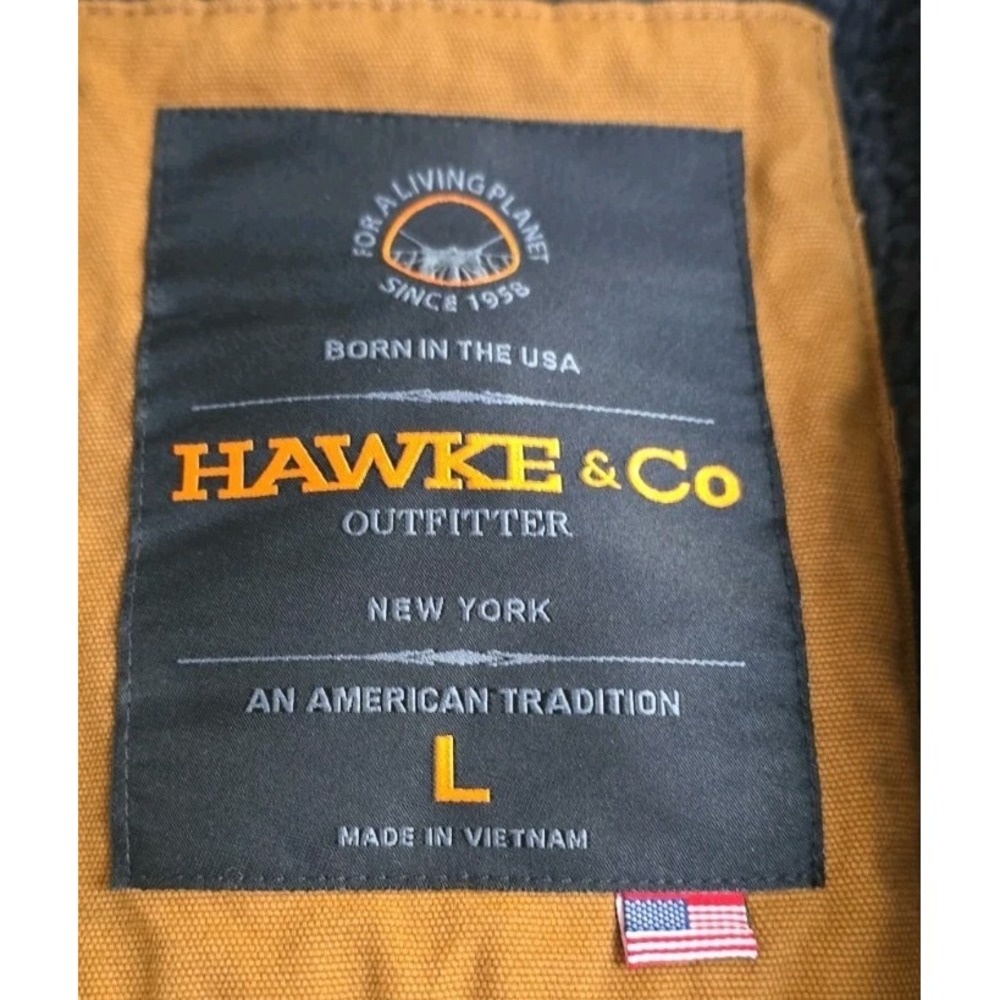 Hawke & Co Men's L Brown Sherpa Lined Hooded Jacket Rugged Workwear Gorpcore - Picture 8 of 9